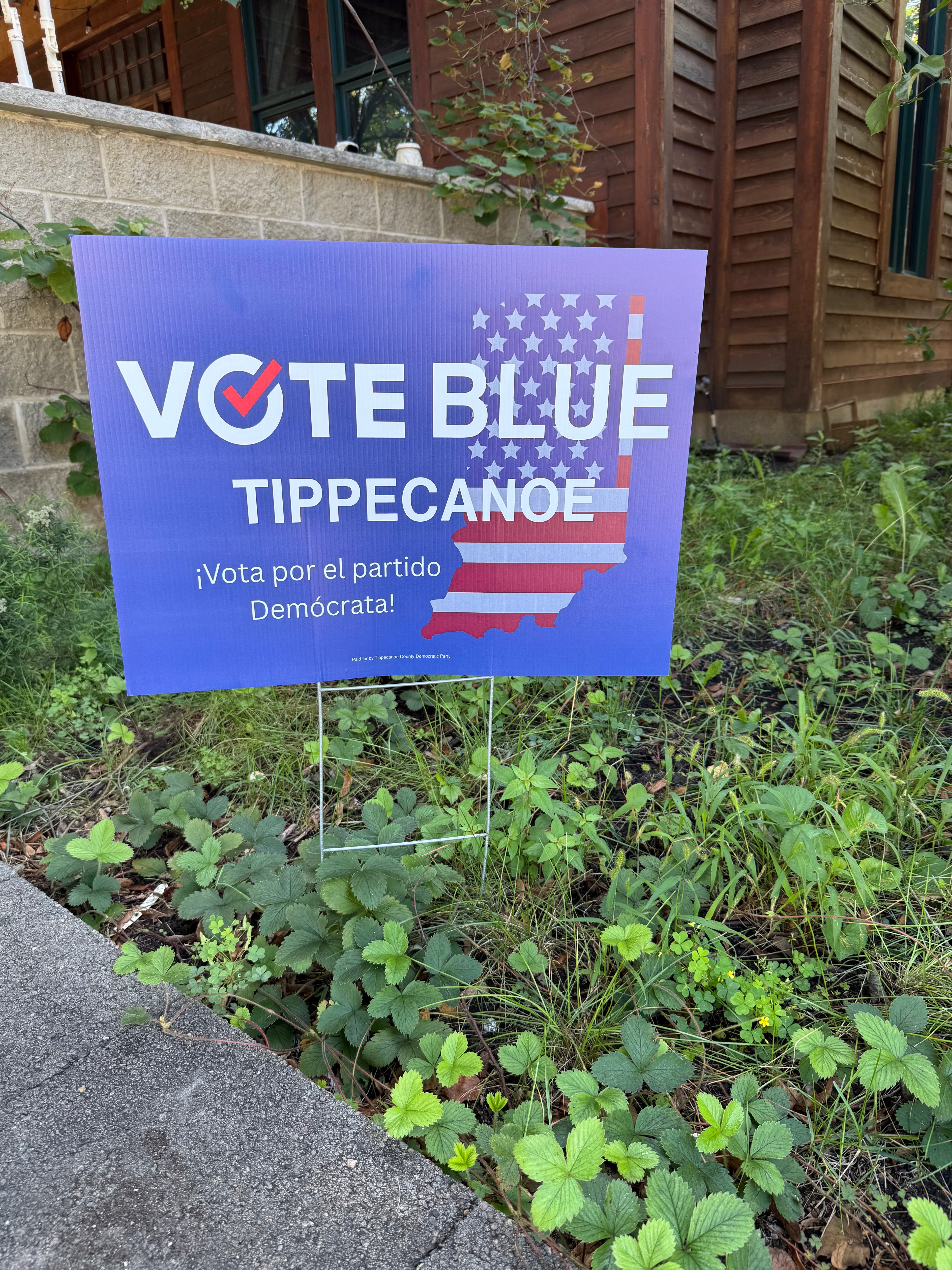 Vote Blue Tippecanoe Yard Sign - Donation Requested
